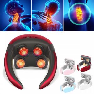 Multifunctional 4D Massager With Remote Control Electric Wireless TENS Pulse Hot Compress Neck Protector