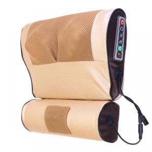 Double 8D Electric Neck Massager Infrared Heating Jade Physiotherapy PU Cervical Spine Massage Pillow