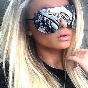 OVERSIZED Huge Big MASK SHIELD Half Face Owen Polarized Large MIRROR Sunglasses