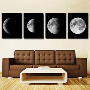 4Pcs Canvas Prints Wall Art Paintings Pictures Home Office Decor Abstract Moon