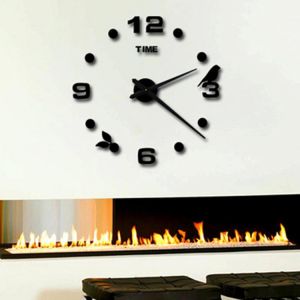 Emoyo JM008 Creative Large DIY Wall Clock Modern 3D Wall Clock With Mirror Numbers Stickers For Home Office Decorations