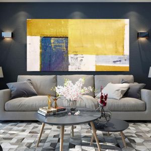 Abstract Yellow Canvas Art Print Oil Paintings Picture Wall Hanging Home Decor
