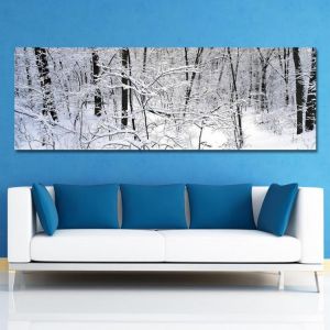 Family Gifts Guide קישוטים, ציורים, שעון קיר ועוד DYC 10494 Single Spray Oil Paintings Photography Forest Snow Scene Painting Wall Art For Home Decoration Paintings