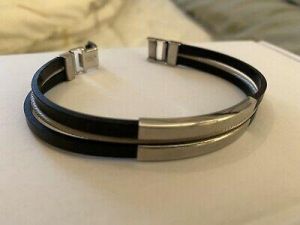 Stainless Steal And Rubber Braclet Men’s