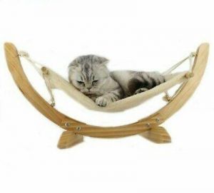 Fashion Wood Cat Hammock Soft Fleece Cotton Rabbit Hamster Bed Cushion Small Dog