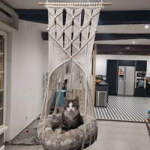 Hand Knitting Hanging Cat Nests Swing Hammock Pet Supply Home Garden Decoration