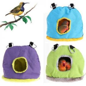 Pet Parrot Plush Warm Hammock Bird Hanging Swing Bed Cave 3 Size