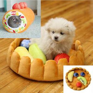 Pet Dog Creativity Fruit Tart Home Soft Pad Keep Warm Kennel Cats Sleep Mat JI