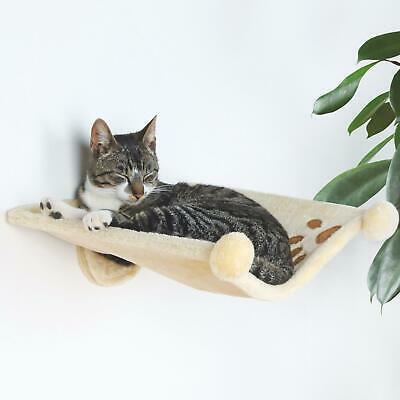 Family Gifts Guide חיית מחמד Trixie Plush Cat Hammock Style Wall Mounted Cat Bed Cuddly Nest, 41x42cm - Beige