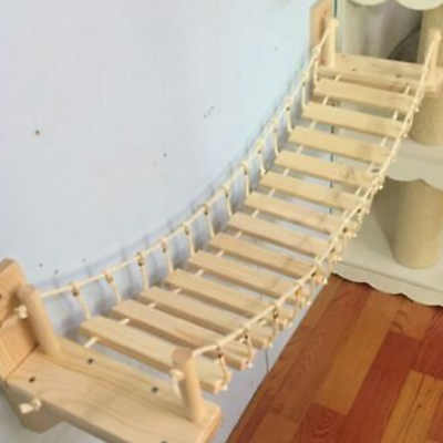 Family Gifts Guide חיית מחמד Roped Cat Bridge Tree Tower Wall Wood Climbing Frame Wall Sisal Scratchin Post