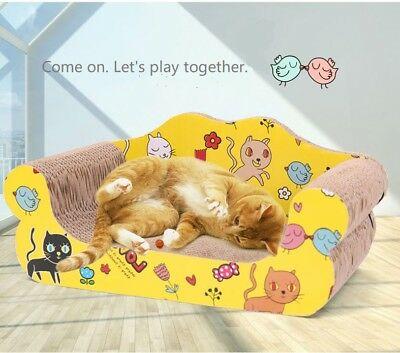 Family Gifts Guide חיית מחמד Lounge Chase Sofa Cat kitten Scratching Corrugated Board Toy Scratcher w Catnip